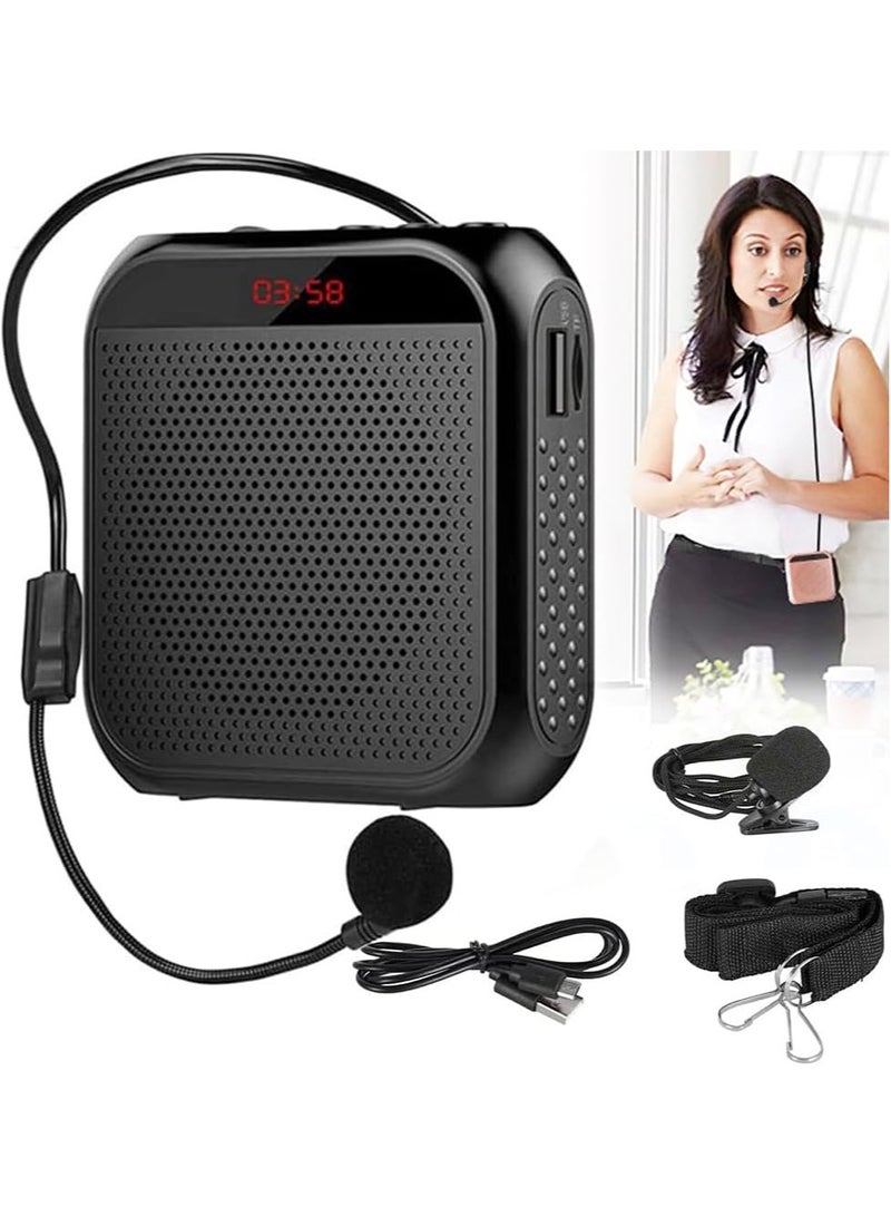 DUNISO Voice Amplifier with Wired Microphone Headset, Portable Rechargeable PA System Speaker,Personal Microphone Speech Amplifier,Support USB Flash Drive/TF Card,for Teachers, Training, Meeting, Tour Guide, Yoga, Classroom,2200mAh - Image 1